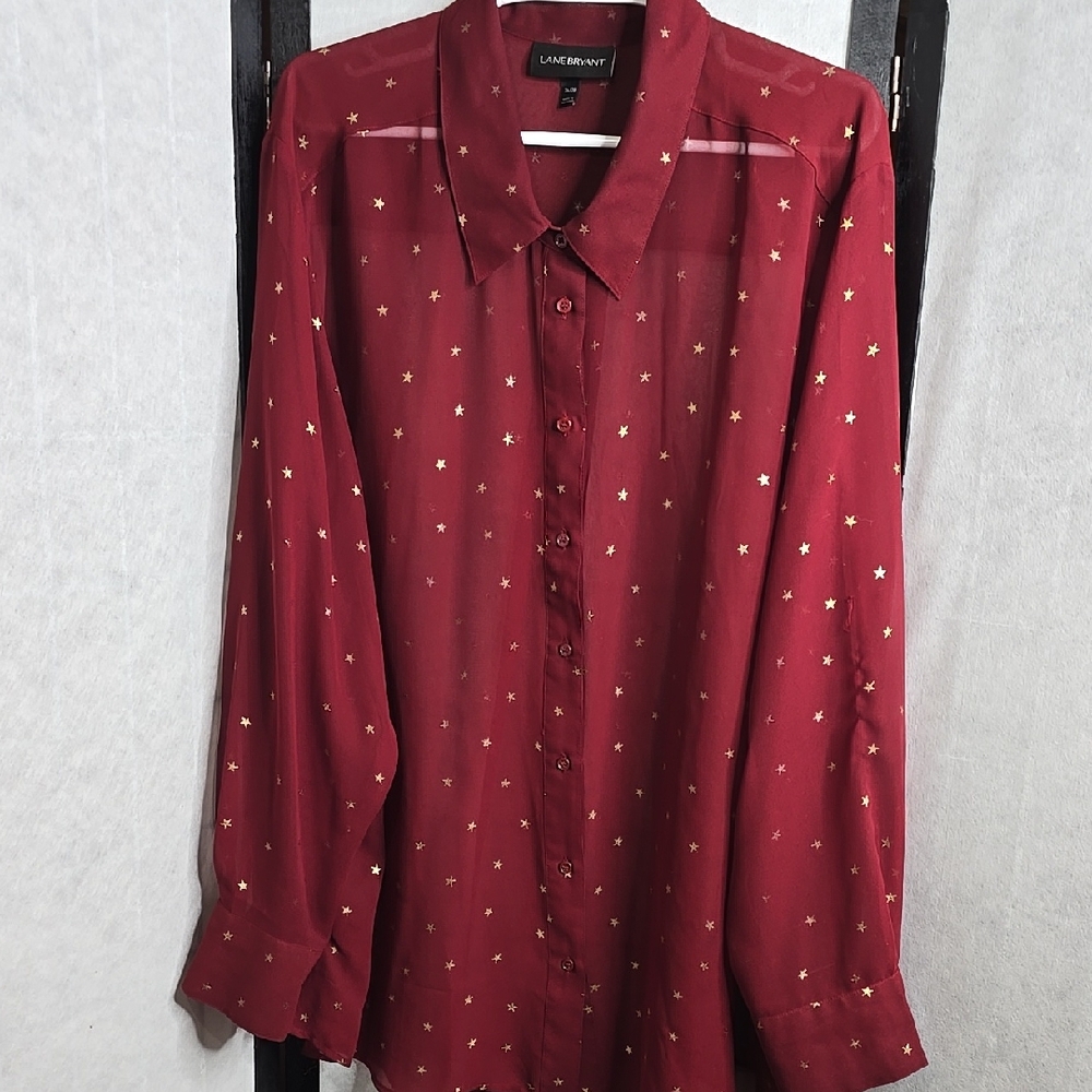 Lane Bryant Red Star Print Women's Shirt